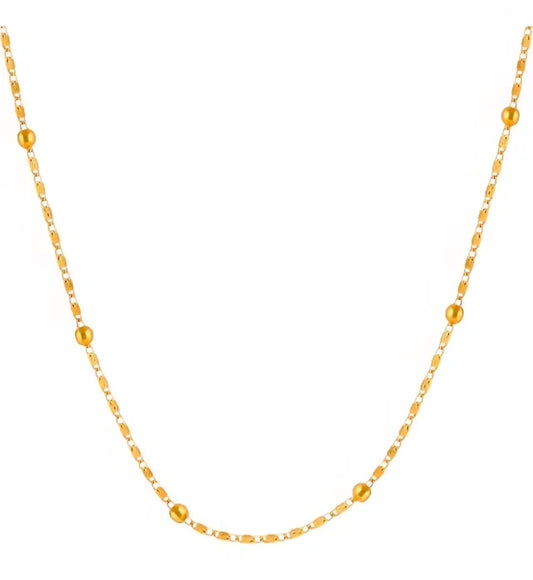 Womens Artificial ballchain necklace long length in metal 
F9 quality
